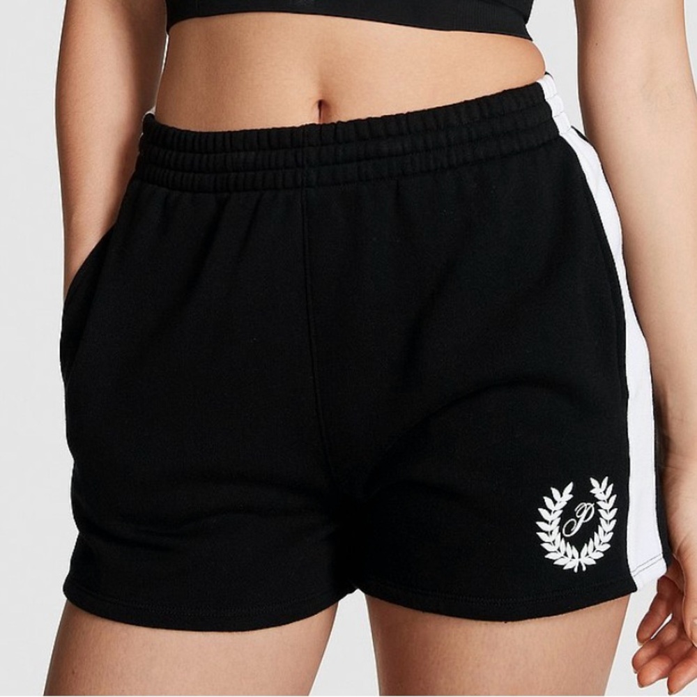 Black and White crest Shorts
